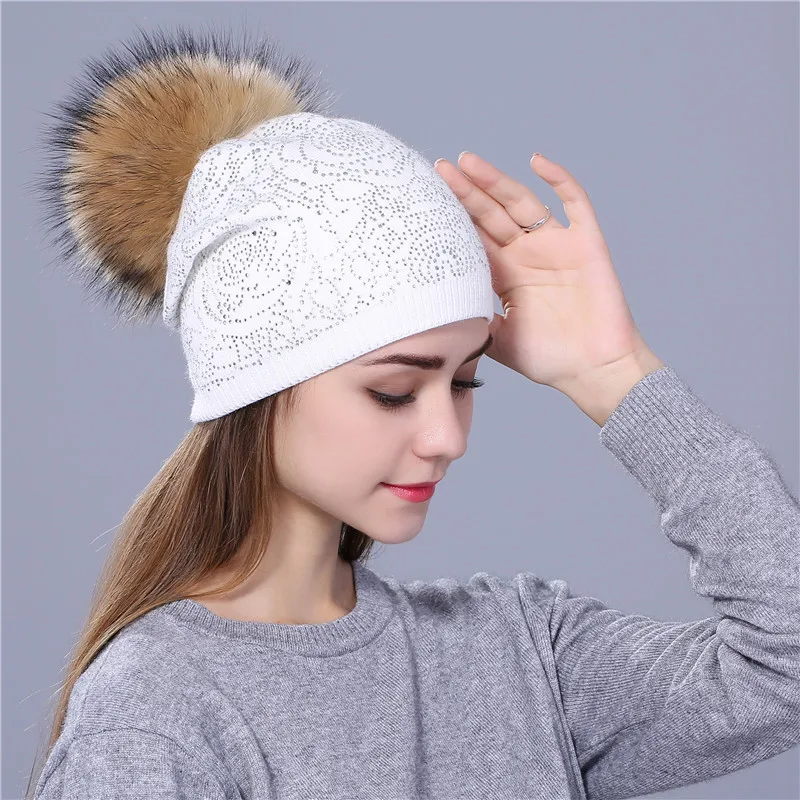 Xthree Новинка Стразы зимняя женская шапка girl теплая шерстяная вязаная Skullie с