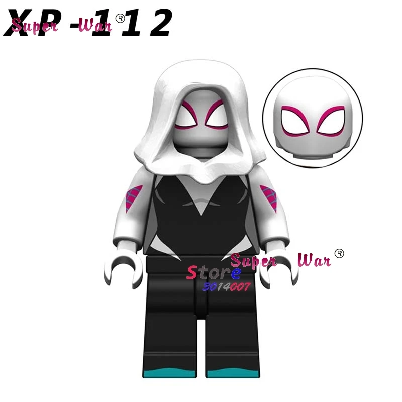 XP112 Один фильм Marvel Человек-паук Майлз Зеленый Гоблин конечная Kingpin Нуар Гвен Скорпион строительные блоки игрушки для детей - Цвет: XP112