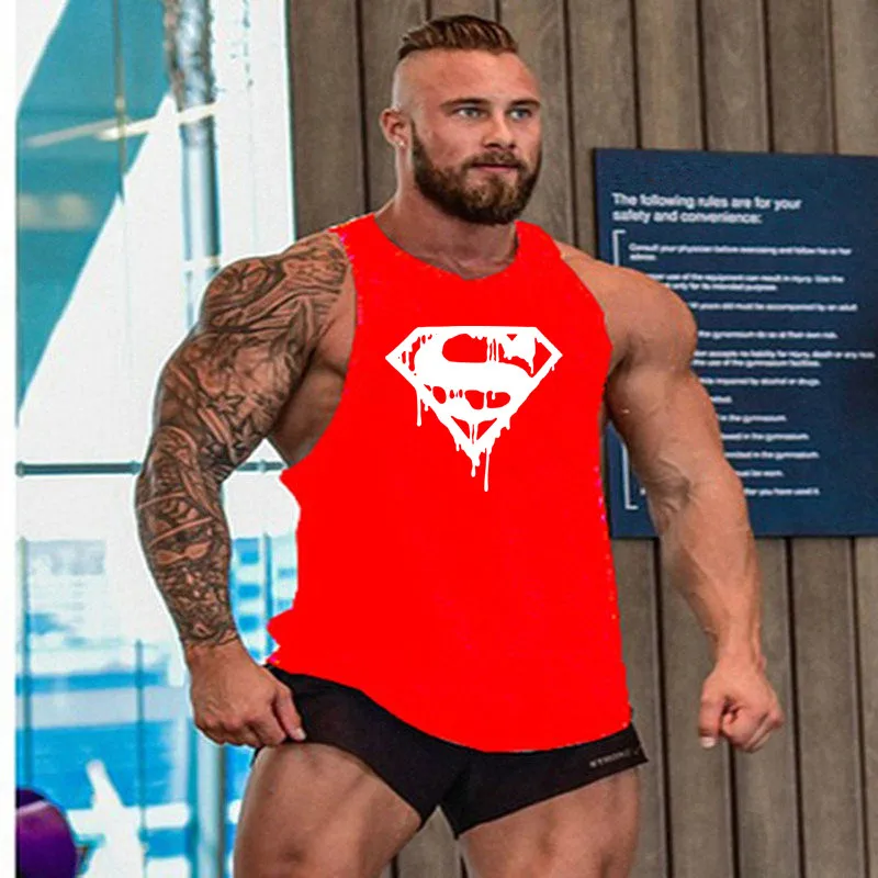 14 Новое поступление для бодибилдинга tanktop Superman Gym рубашка без рукавов Мужская майка для фитнеса Спортивная тренировочная майка для бега - Цвет: 14