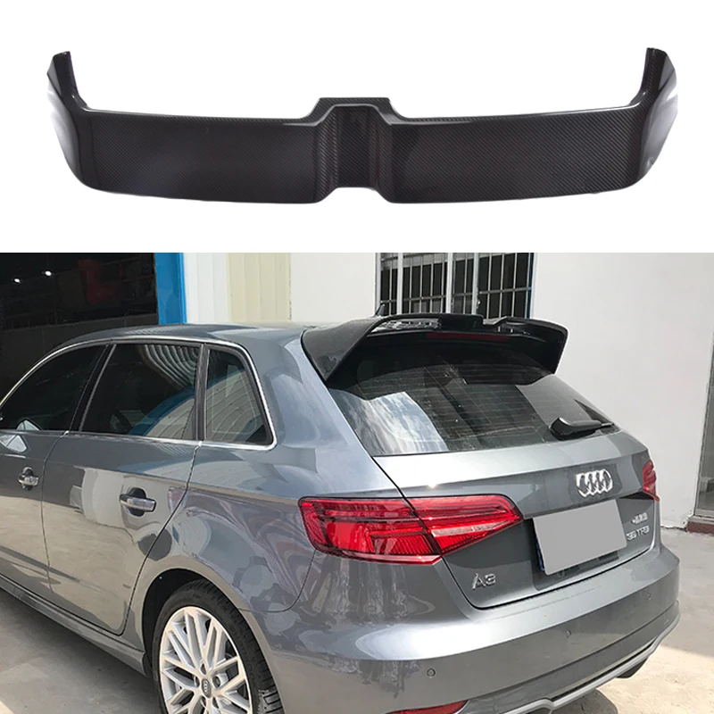 Углеродного волокна задний спойлер на крыше козырек окна для Audi A3 Sline/S3/RS3 Тип 8 в хэтчбек 4 двери 14-18 не для 2 двери