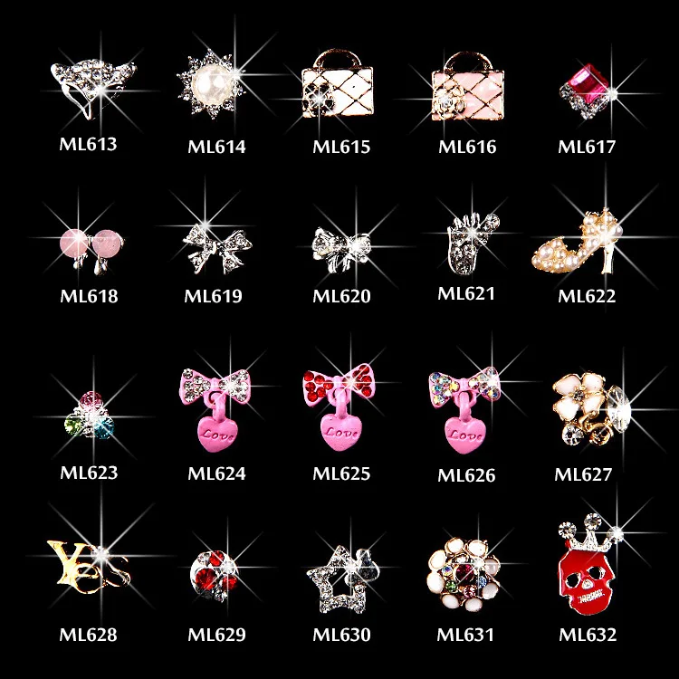 10 шт Новый кристалл красочные ногтей стразами сплав для маникюра Art украшения