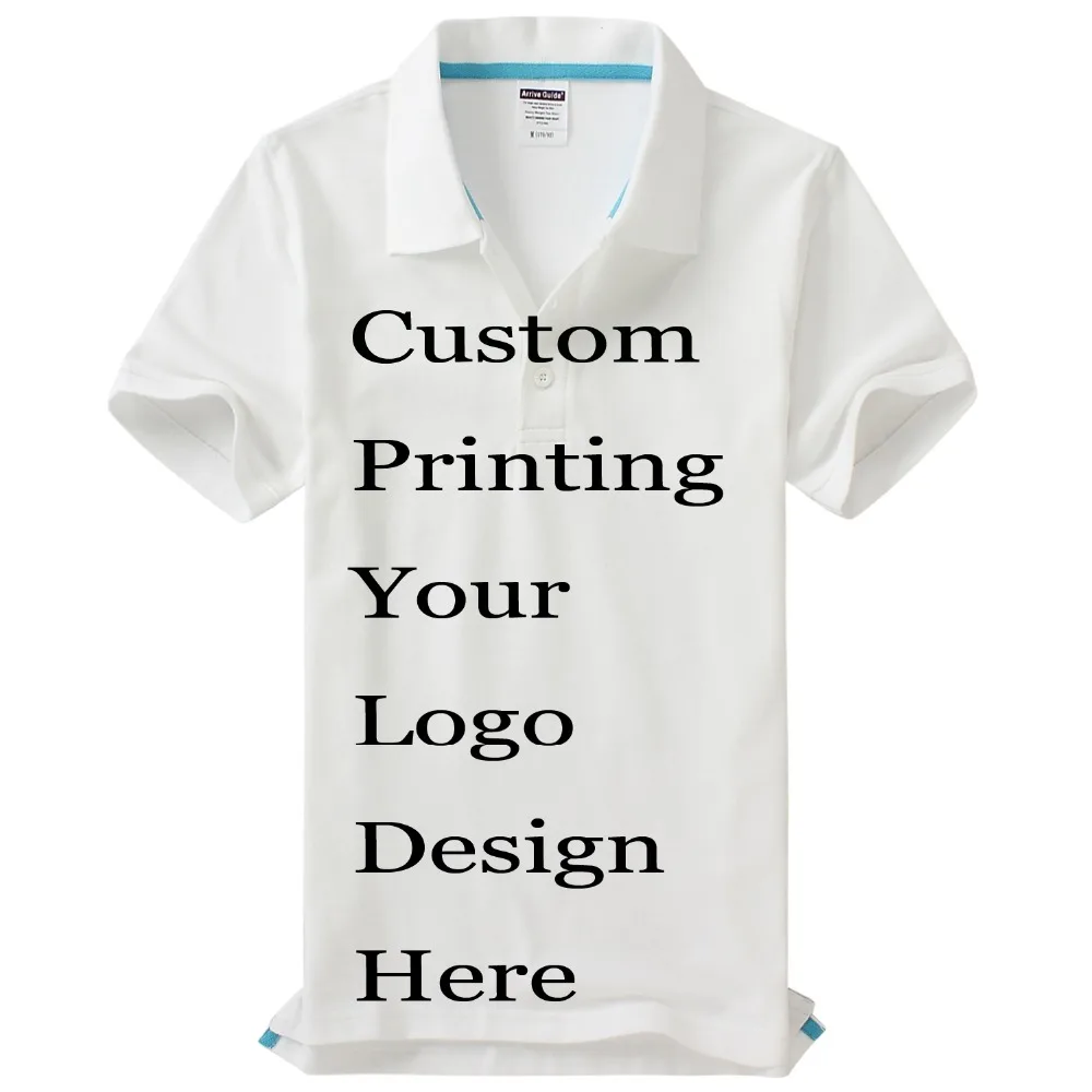 

100% Cotton Polo shirts Custom Printing Logos Name Heat Transfer Embroidery Digital Print Customize Poloshirts unisex Polos Tops