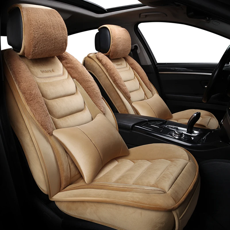 

High Quality General Car Seat Cover Imitation Fox Fur Warm Flocking Fabric Mats Plush Car Seat Cushion Winter Mats, Car Styling