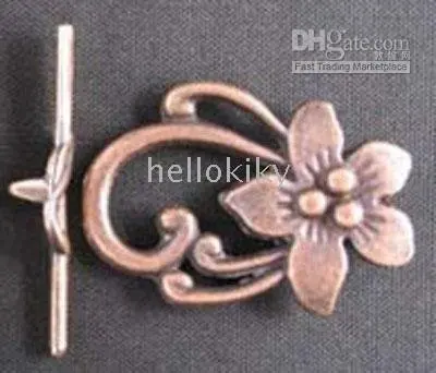 Античные медные металлические зажимы-тогл с цветами 90 комплектов A677C | Украшения