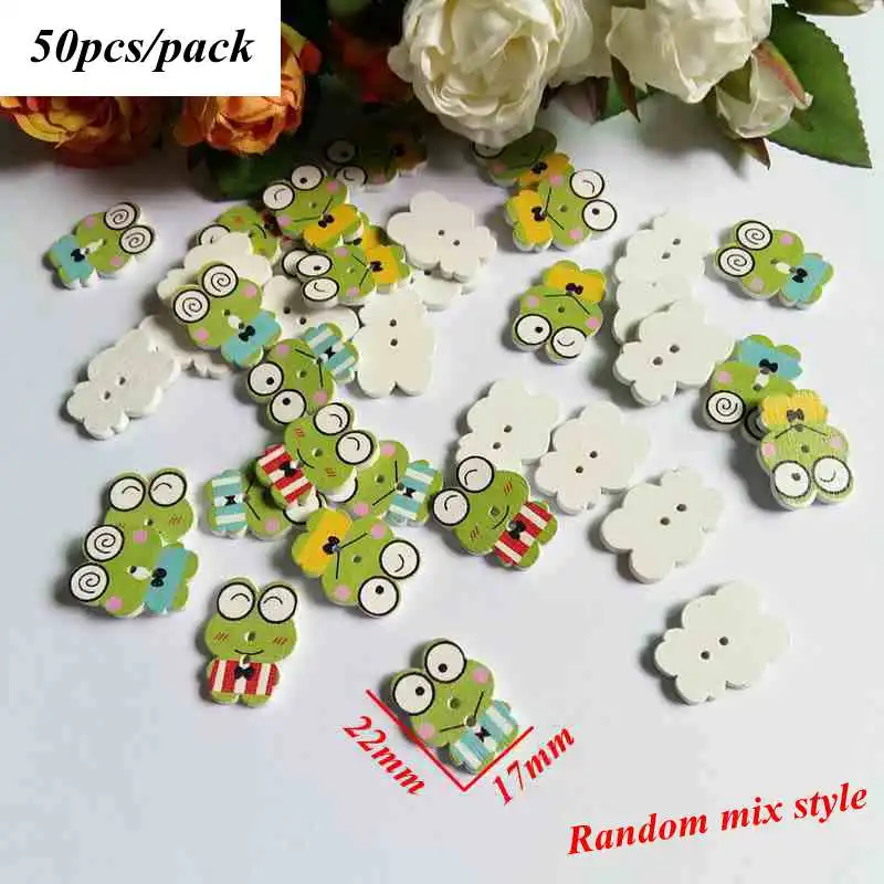 Style 19 50pcs Большие размеры 30-50 шт./упак. мультфильм деревянные пуговицы с рисунком с принтом в виде рисунка от руки, сделай сам, ювелирное изделие, красочные разные деревянные пуговицы для Шляпа и туфли одежда L-4 - Цвет: Style 19 50pcs
