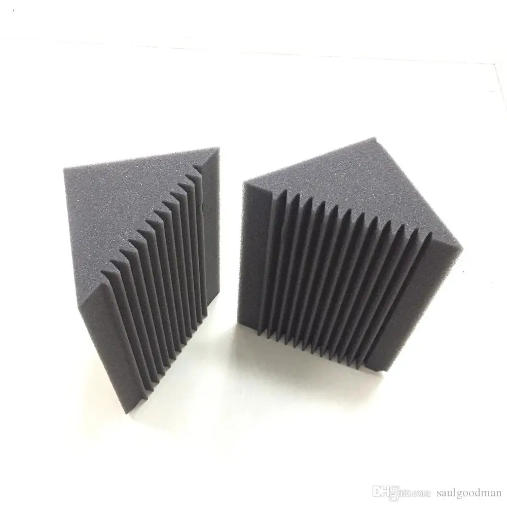 charcoal 16 шт басовая ловушка акустическая для угловых стен студийной комнаты Звукоизоляционная пена с клеем - Цвет: charcoal