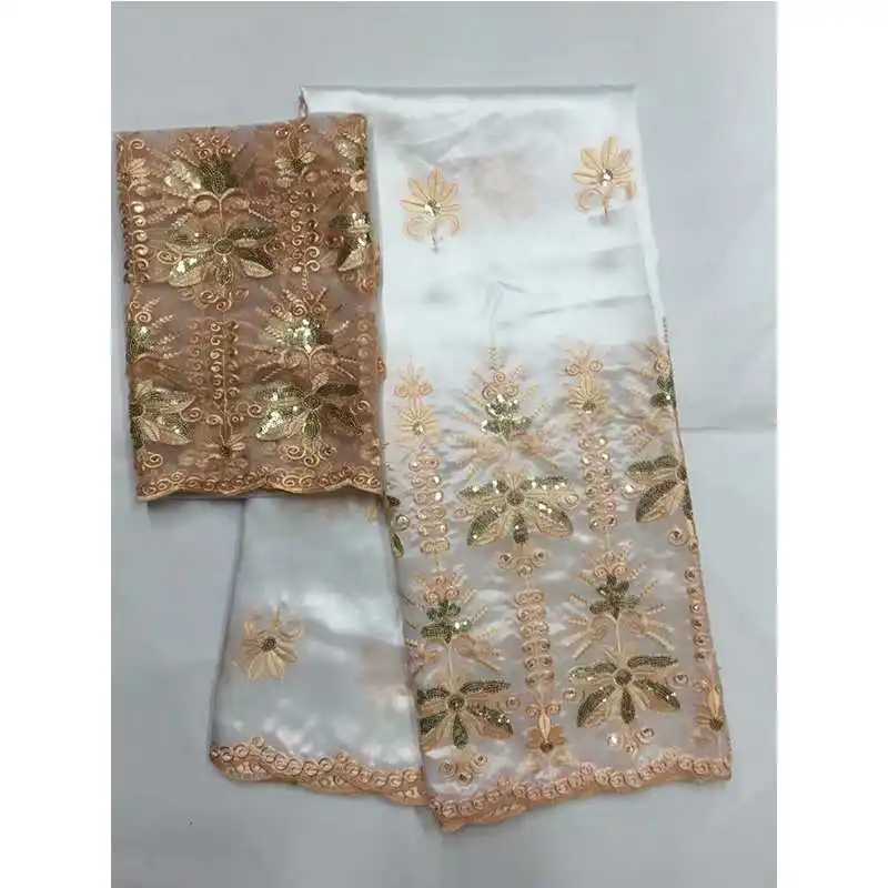 Черновато зеленая африканская кружевная ткань с блузкой индийская для Нигерии