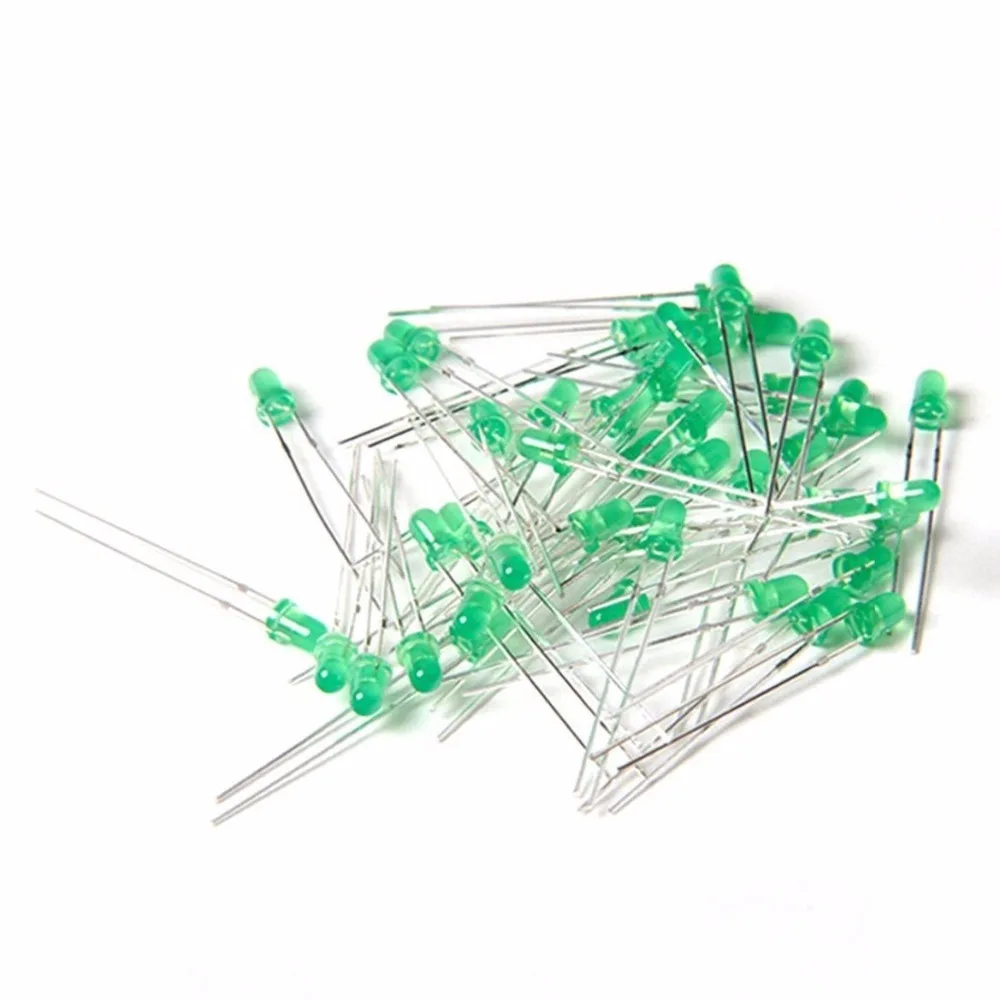 

100PCS Diffused LED 3MM GREEN COLOR GREEN LIGHT Super Bright NEW
