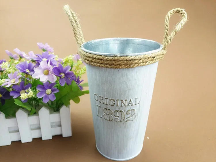 1 шт. новая Цветочная бочонок Корзина вазы оловянные горшки винтажный