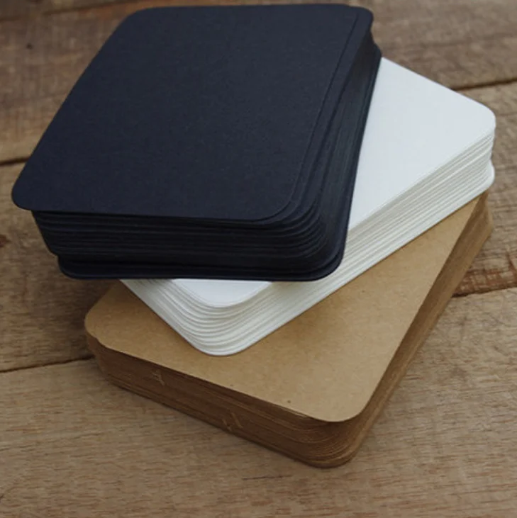 

100Pcs/set Simple Kraft Paper White Black DIY Graffiti Memo Pads Note Pads Message Words Cards Stationery School Supplies