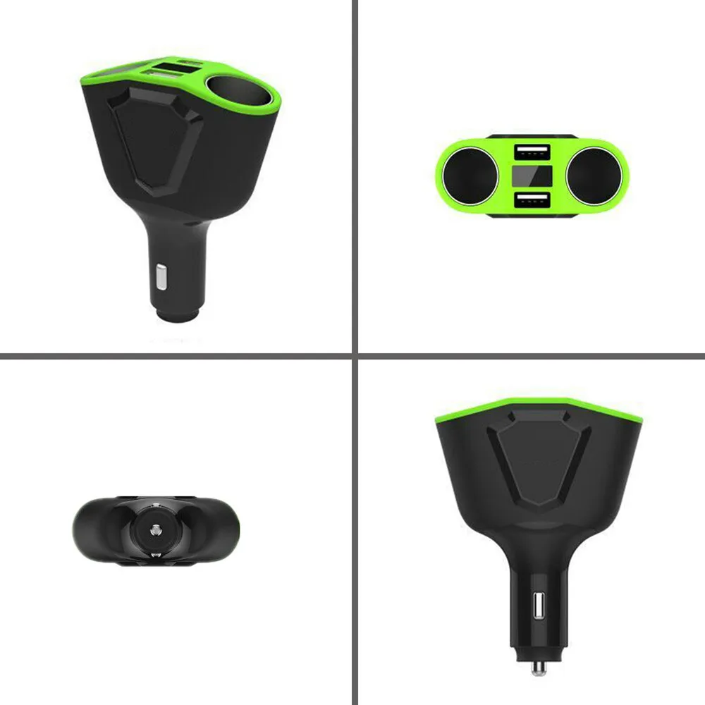 2 USB порта 12 В/24 В автомобиля двойной разъем сплиттер двойной зарядное устройство USB адаптер аксессуары с вольт ток шоу