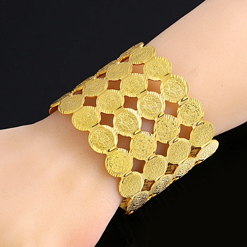 Ethlyn широкий браслет для монет Женские Ювелирные изделия Среднего Востока новое