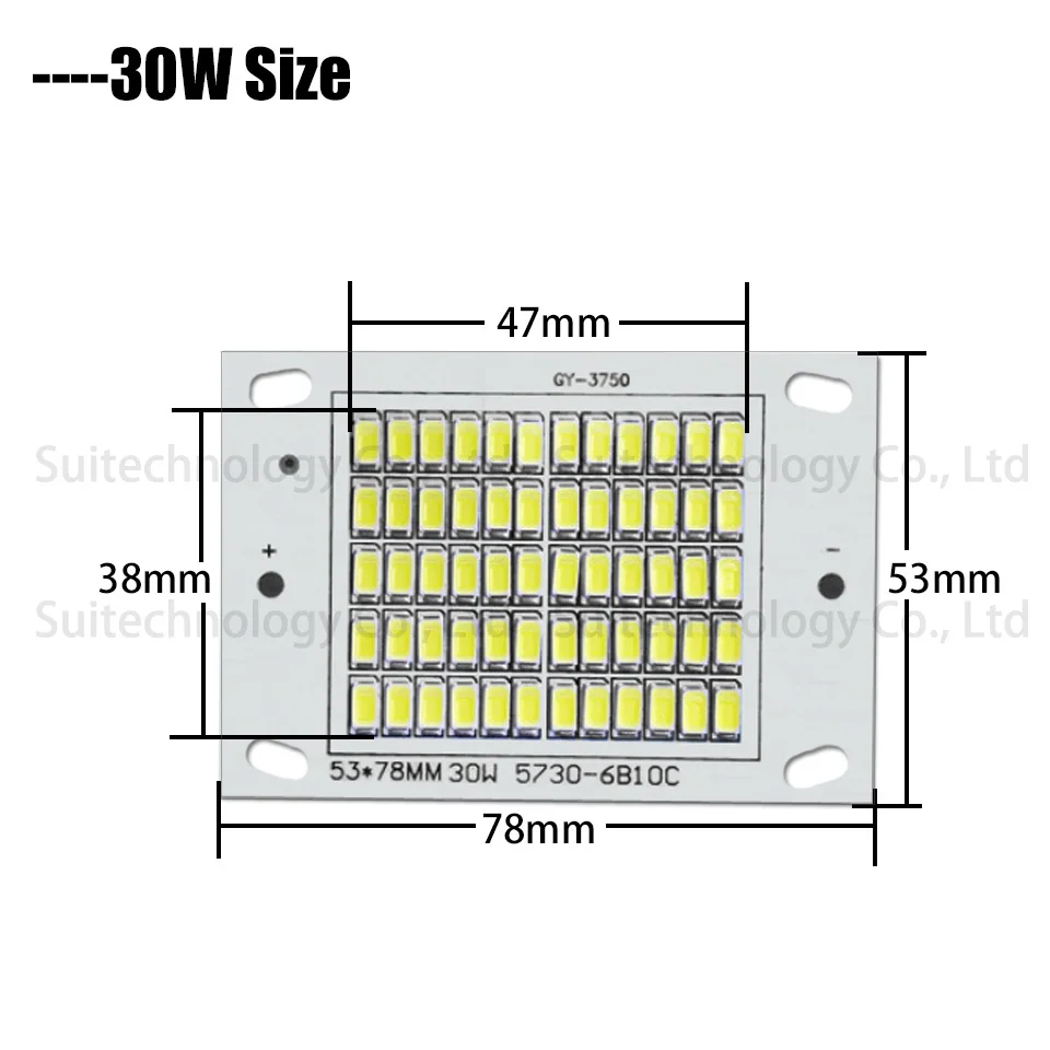 30W Светодиодный светильник SMD5730 10 Вт 20 Вт 30 Вт 50 Вт светодиодный источник освещения теплый белый чистый белый светодиодный печатная плата для DIY 10 20 30 50 Вт наружный прожектор - Испускаемый цвет: 30W