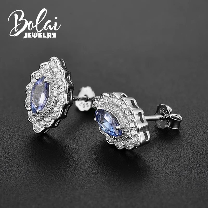Bolaijewelry драгоценный камень из натурального танзанита простое тонкое ювелирное