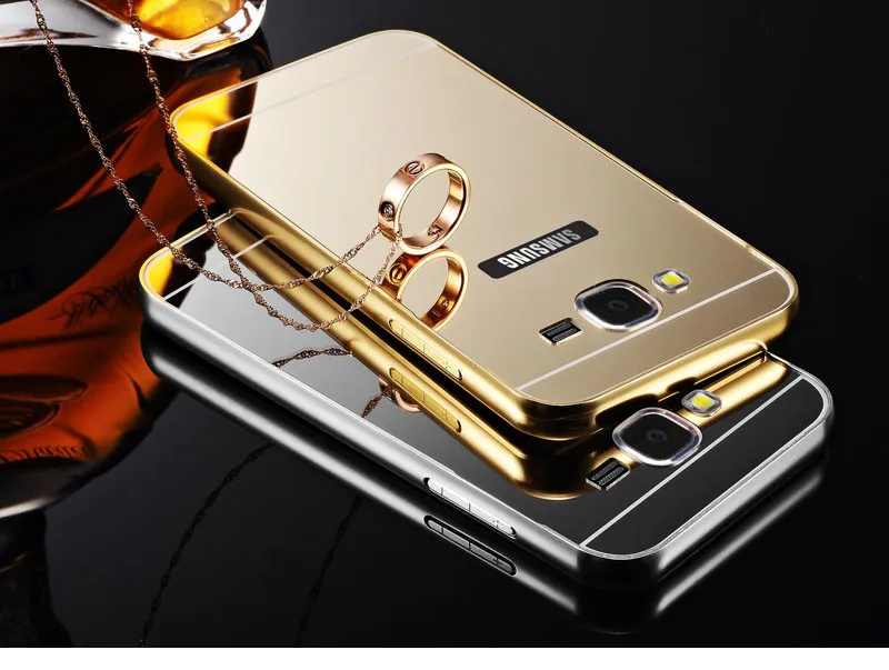 Роскошные Металл Алюминиевая Рама + Зеркало Акриловая Крышка Чехол Для Samsung Galaxy