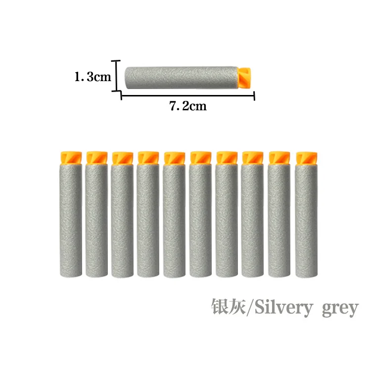Light Grey 100 шт плоская мягкая голова Торнадо 7,2 см мягкие пули для Nerf игрушечный пистолет заправка игрушка дартс для Nerf бластер винтовка страйкбол - Цвет: Light Grey