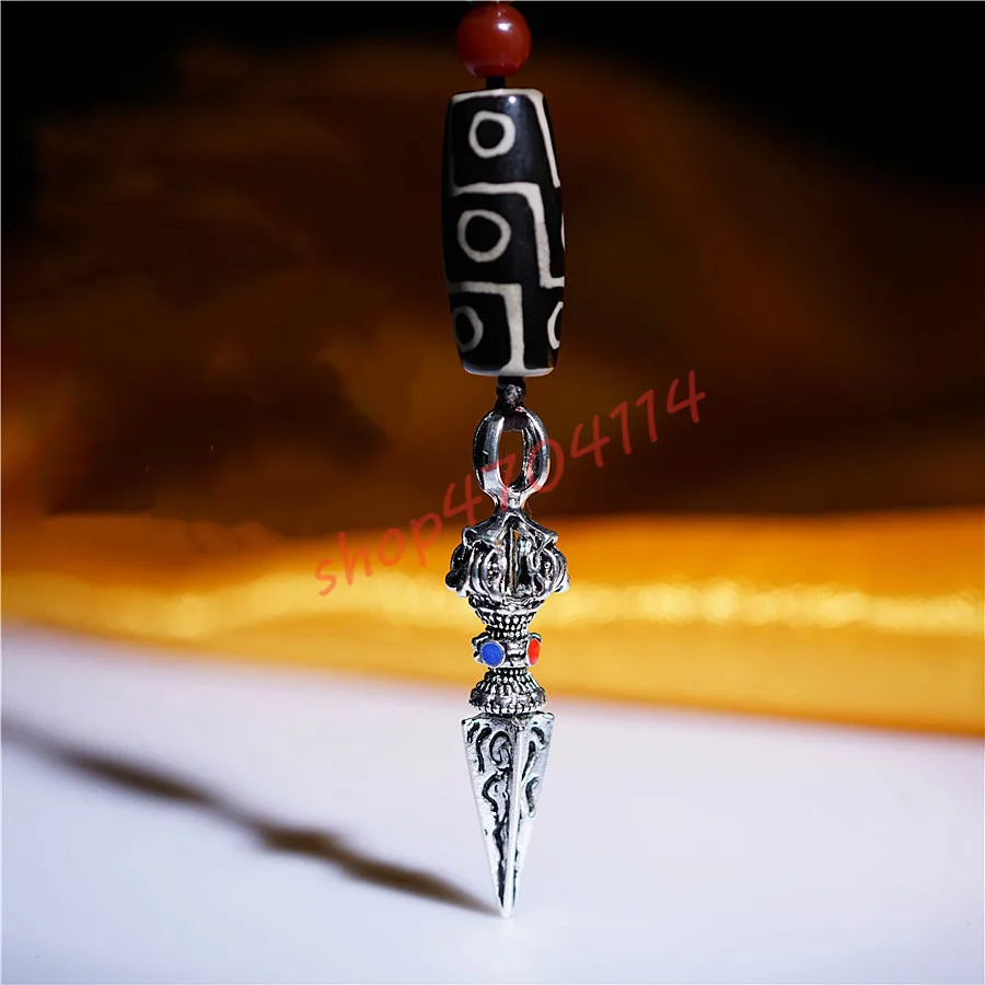 

Тибетский серебряный, Тибетский Агат, девятиглазая жемчужина, алмазный кулон "пестик", коллекция изысканных изделий ручной работы