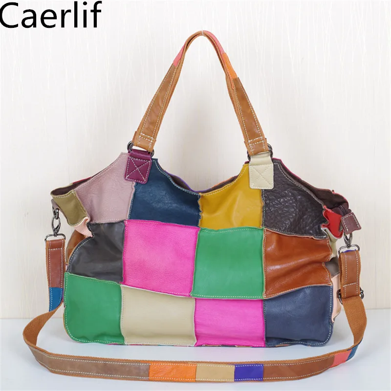 женские Натуральная кожа сумочка с плеча Crossbody сумки Сумка Bolsas Дамы Сращивание