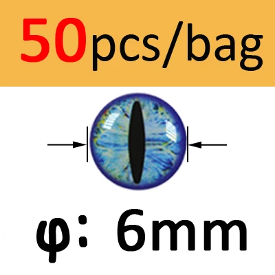 Blue 6mm 50pcs ICERIO 50 шт. 3D 4D голографические глаза рыб Глаз Дракона для завязывания мушек стримеры Baitfish деревянные пластиковые приманки - Цвет: Blue 6mm 50pcs