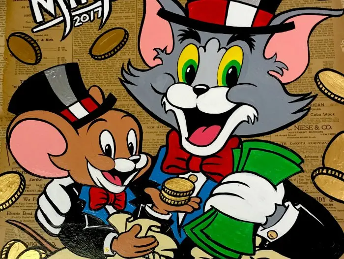 AM038 Monopolyingly Art Canvas Painting Street Artist Scrooge Mcduck Dollar Sign Statue Poster Wall Picture for Living Room No Frame - Color: AM038