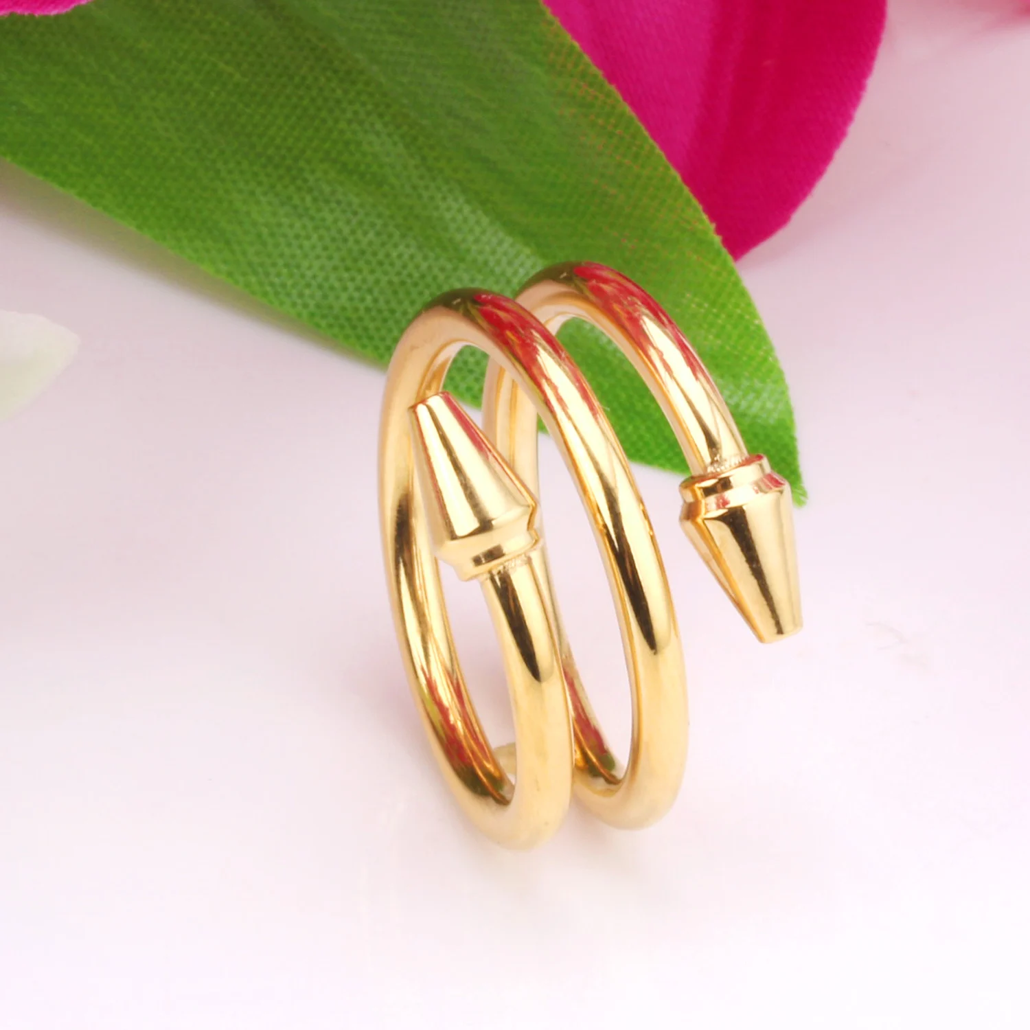 Женские кольца из нержавеющей стали LUXUSTEEL вечерние Позолоченные Кольца для