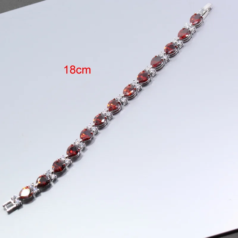 Потрясающие красный гранат серебро 925 Мода Здоровье комплект ювелирных изделий