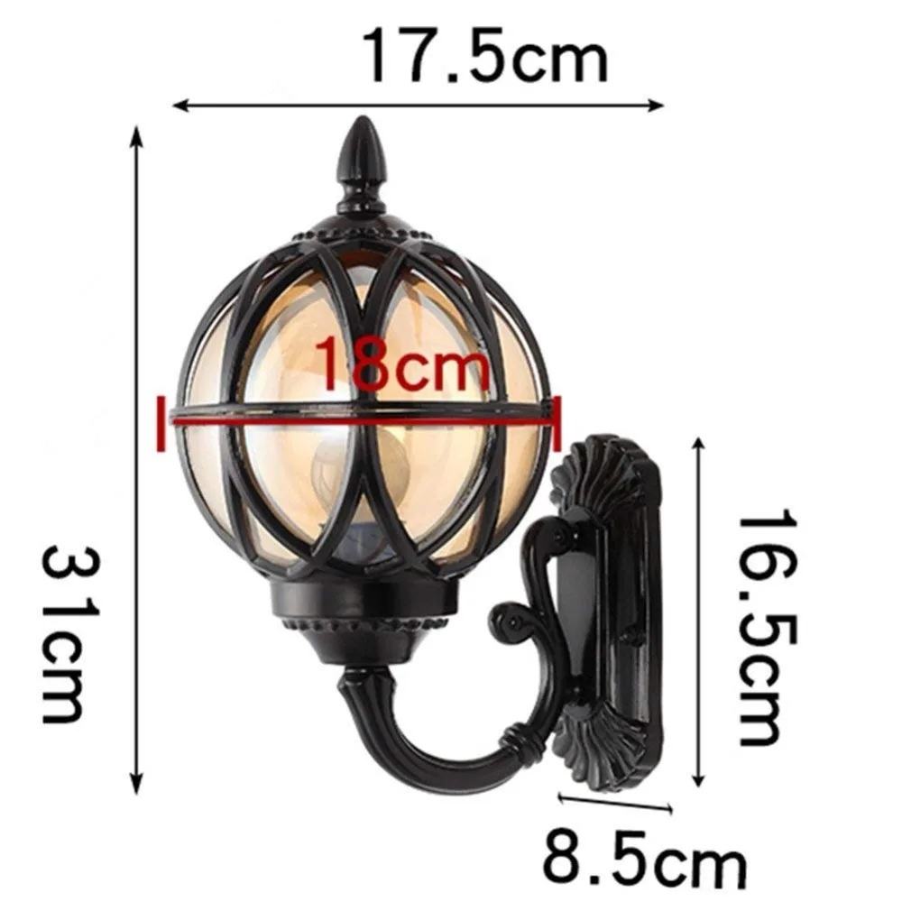 Antique Exterior Outdoor Waterproof Lantern Wall Lamp Oil Rubbed Glass Sconce for Villa Balcony Courtyard Garden Corridor | Лампы и