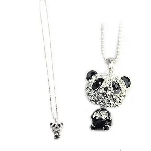 2019 Новинка в винтажном стиле С дизайном панды Стразы Кристалл ожерелье с