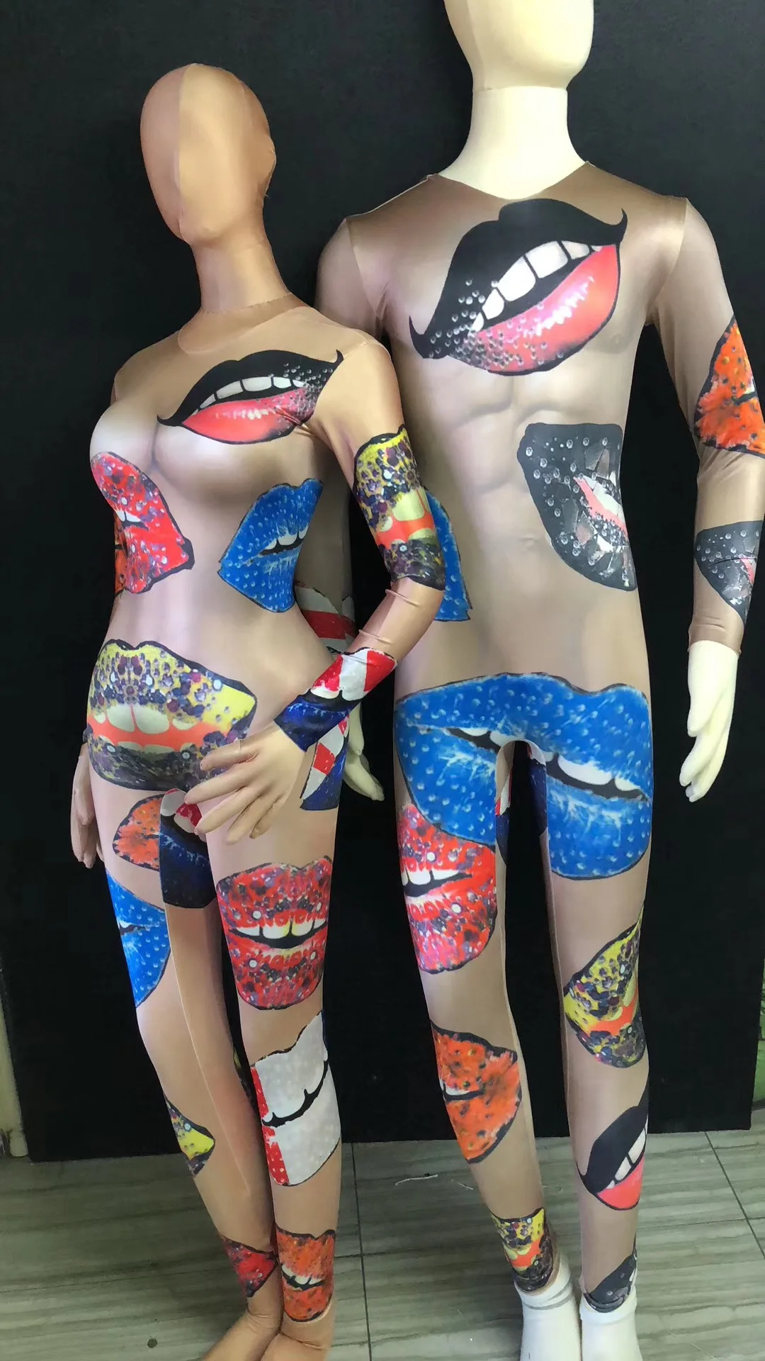 Новинки для женщин пикантные женские туфли с рисунком в виде губ узор парные