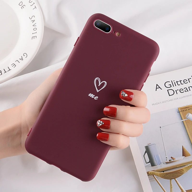 2615WR Lovebay Мягкий силиконовый чехол для телефона для пары Apple Iphone 11 Pro Max 8 7 6 6S Plus 5 5S SE XS Max XR X Love Heart TPU задняя крышка - Цвет: 2615WR