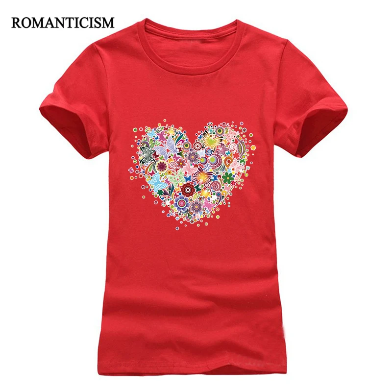 EXPERTEE 2017 summer Beautiful heart-shaped printing girl t-shirts fashion t shirt women slim tees tops | Женская одежда