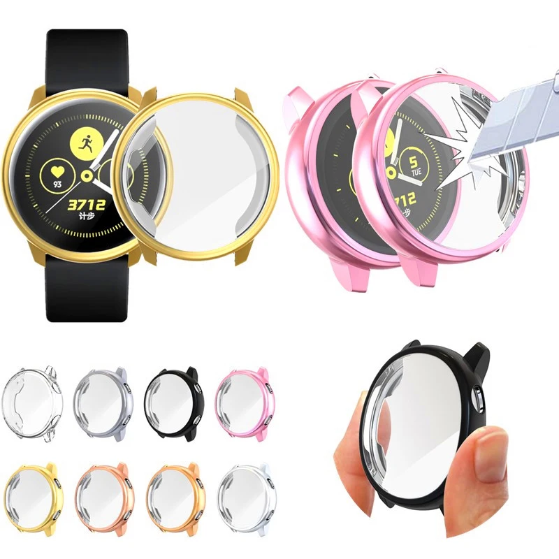 Чехол для защиты экрана от царапин Samsung Galaxy Watch Active мягкий бампер из ТПУ