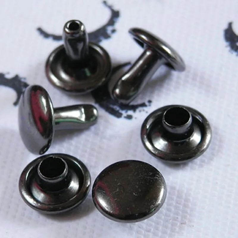 

7mm Gunmetal Round Double Cap Rivet Studs