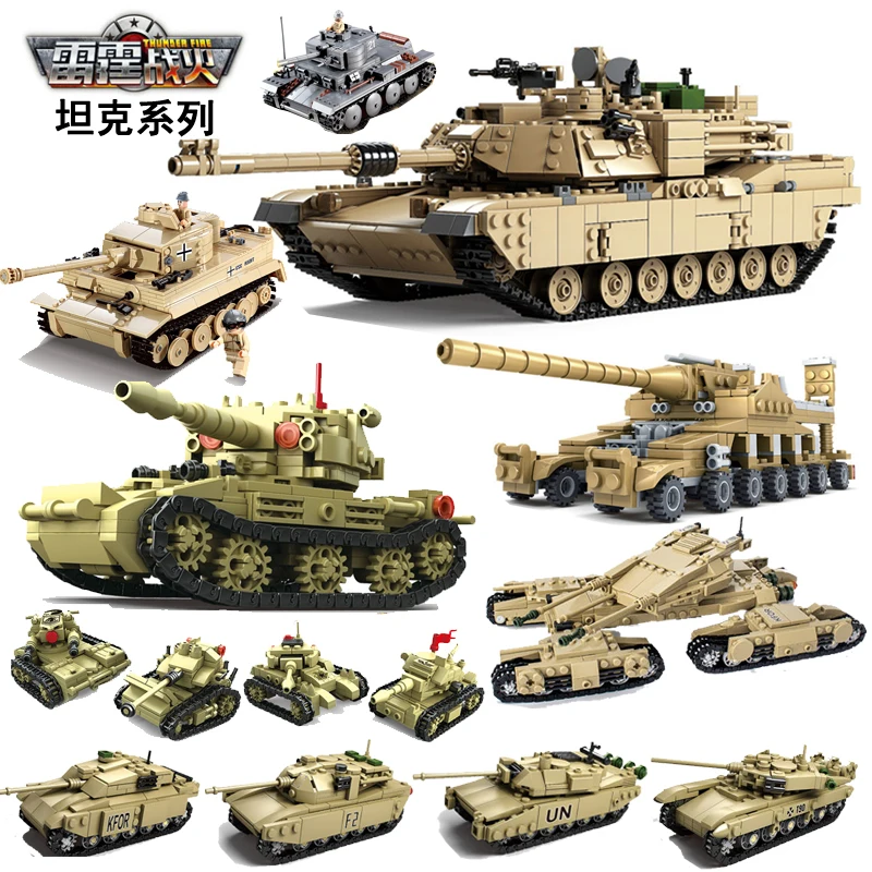 KaZi строительные блоки модель военный Мамонт M1A2 T90 Танк DIY транспортное средство 33 метод сборки совместимые блоки для детей игрушки