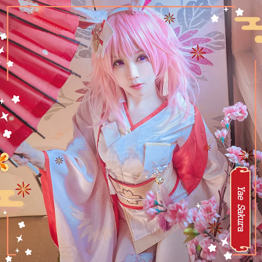 VEVEFHUANG Kосплей аниме Honkai Impact Yae Sakura кимоно Shiromuku униформа косплей костюм для женщин