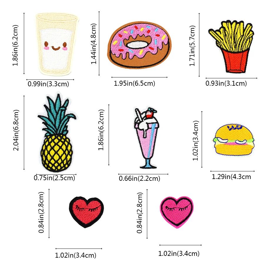 8 шт./компл. Модные Смешанные патчи для одежды утюжок на вышитой аппликацией шитья