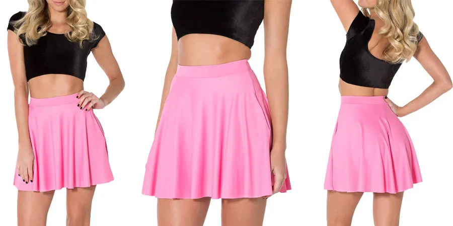 New 2014 Women Pleated Skirts Matte Light Blue Cheerleader Skirt Saia Punk Fashion Sexy XS-XXL Plus Size High Waist | Женская одежда