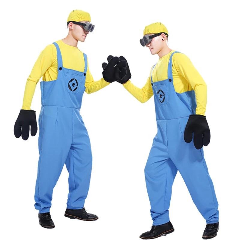 Костюмы на Хэллоуин мужской костюм для родителей и маленьких желтых людей аниме