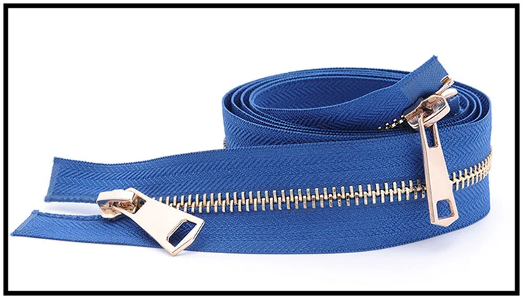 blue 1 шт. Lightgold Open-end Металлические молнии 120 см 5# A Coudre двойные Ползунки молния для шитья пуховика пальто молнии аксессуары A3-11 - Цвет: blue