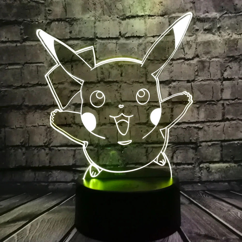 Мультфильм Kawaii японский Покемон Гоу игры 3D светодиодный USB лампа питомец Пикачу Красочный ночник детские игрушки подарок Новинка освещение