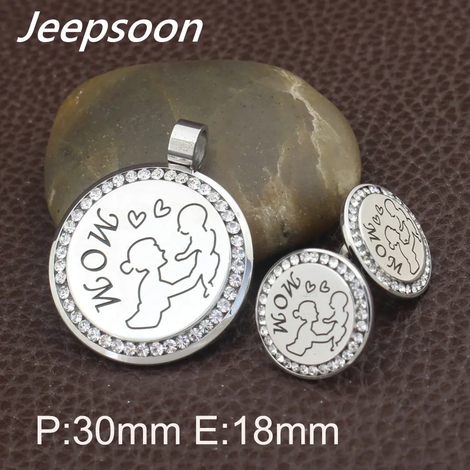 Модные подвески и серьги Jeepsoon из нержавеющей стали для мамы ювелирные наборы