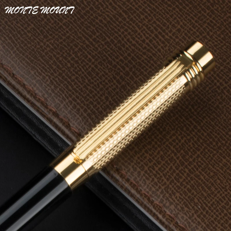 Высококачественная Золотая шляпа черная деловая металлическая ручка и офисная