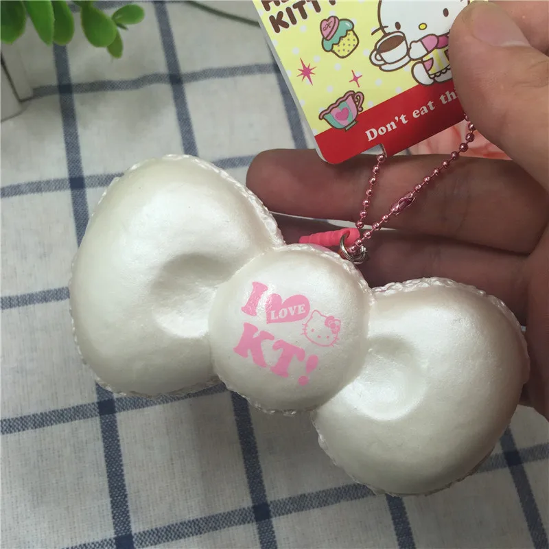 1 шт. милые игрушки с бантиком Hello Kitty Kuwaii Squishys для мобильных телефонов