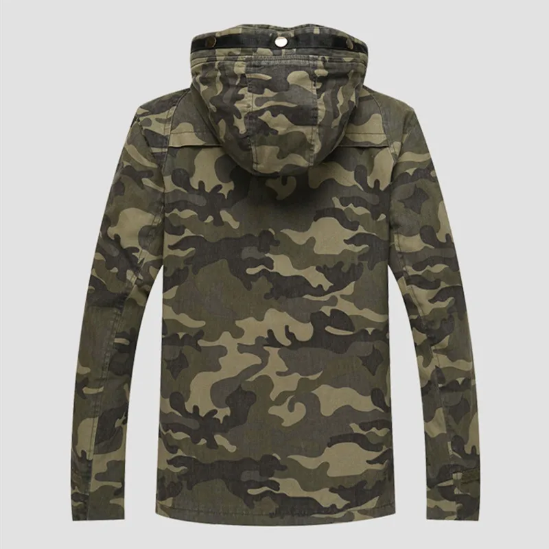 Мужская камуфляжная куртка с капюшоном армейская тактическая хлопковая в стиле