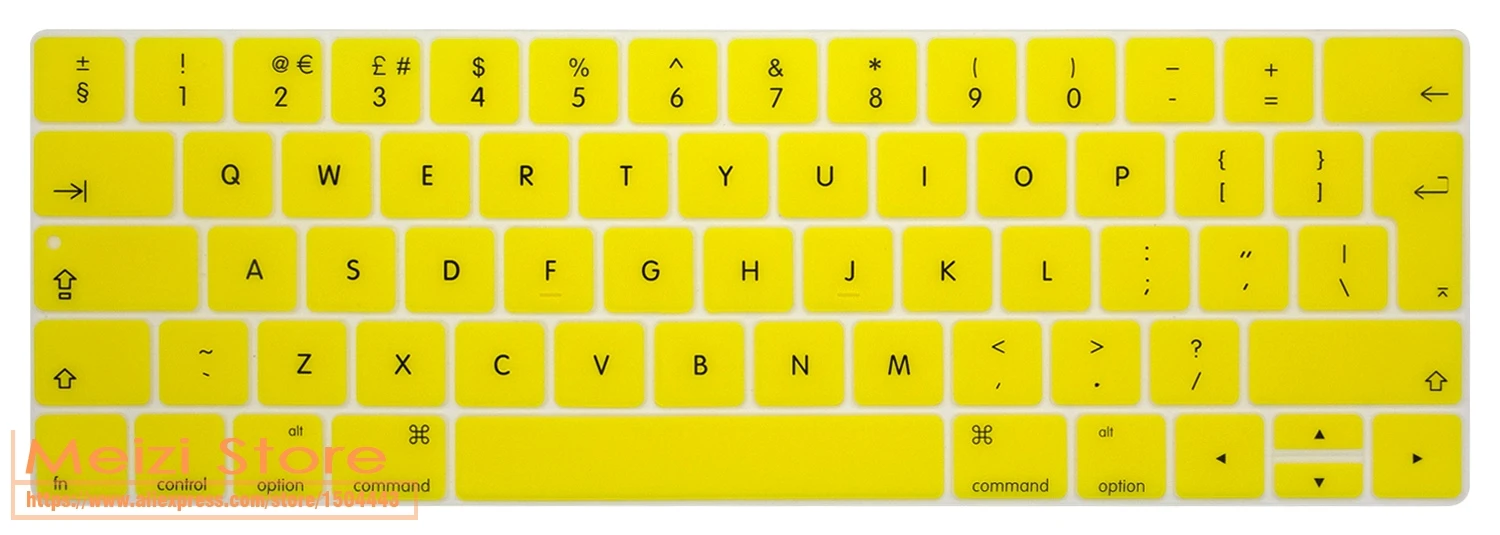 Силиконовая клавиатура для ноутбука Обложка для Новинка Macbook Pro 13 дюймов/15 дюймов с touchbar EU версия A1706 A1707 - Цвет: yellow