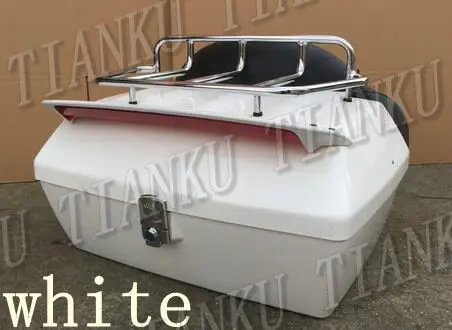 White Багажник мотоцикла хвостовой багажник Чемодан верхняя стойка спинка со стоп-сигналами для Honda Rebel CMX 250 CA125 золотыми крыльями, GL1500 1800 Magna - Цвет: White