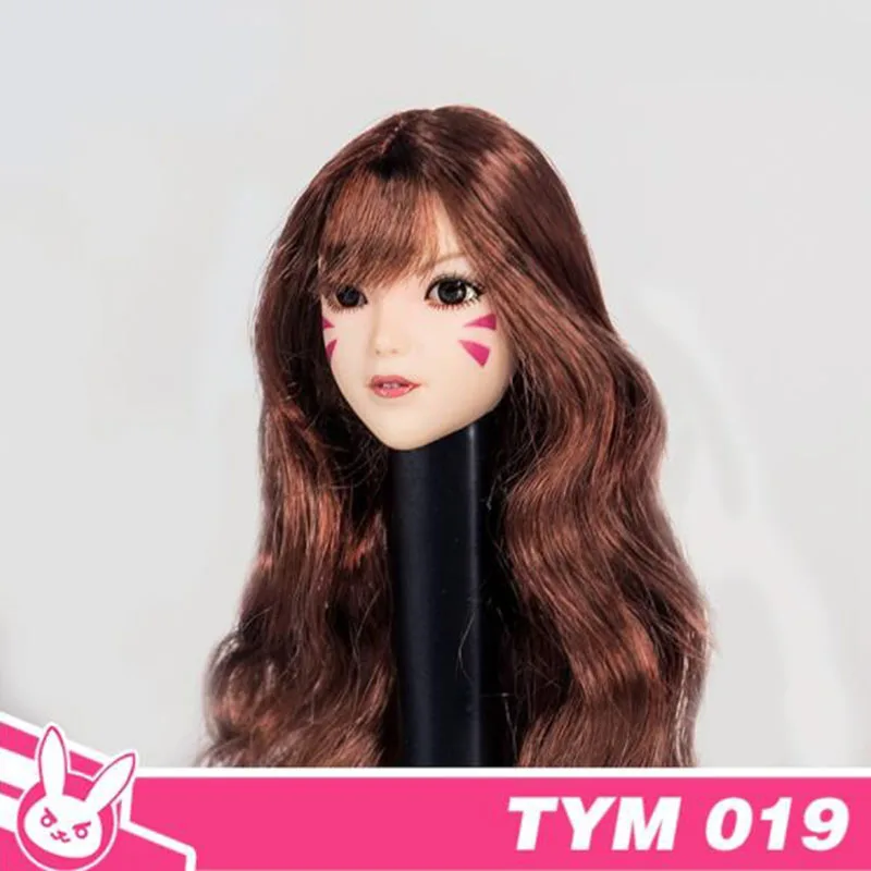 1/6 масштаб TMY019 D.VA голова девушки резная интернет привычка девушка длинные
