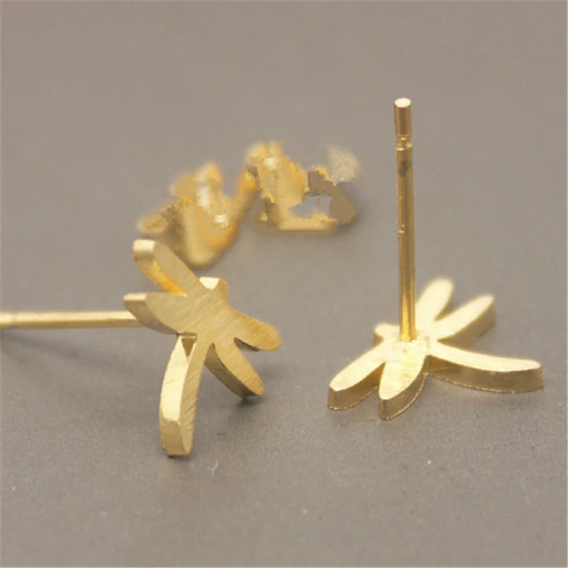 

Fashion Bamboo Dragonfly stud earrings Simple lovely Insects model stud earrings for women