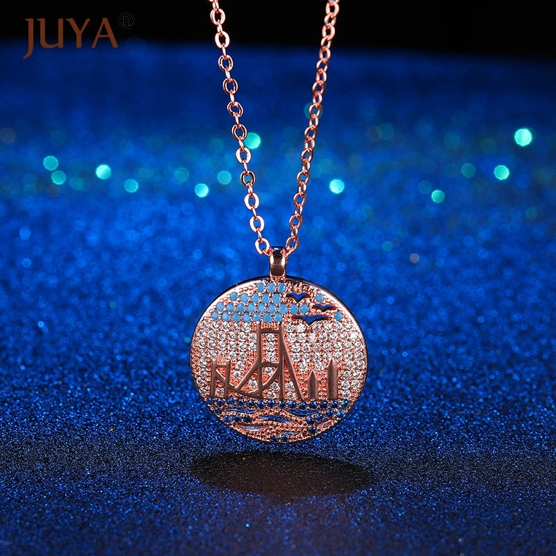 2017 новейший дизайн роскошное ожерелье с круглым кулоном из разноцветных страз