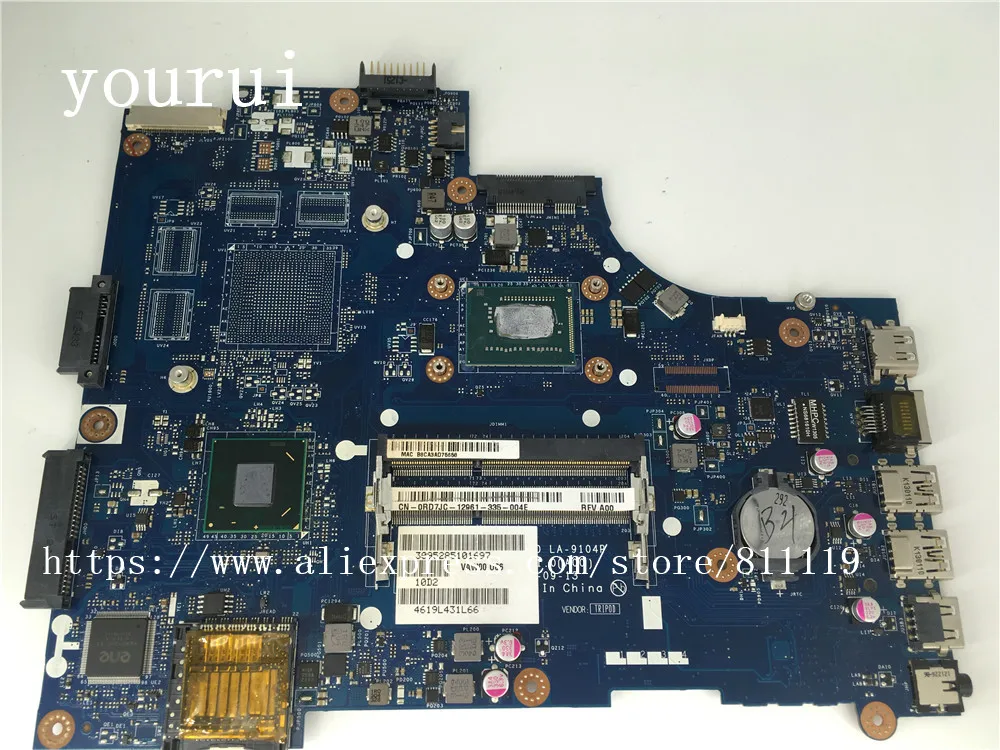 Yourui RD7JC 0RD7JC CN для Dell Inspiron 3521 5521 ноутбук материнской платы с i7 3537u CPU VAW00 LA 9104P 100%